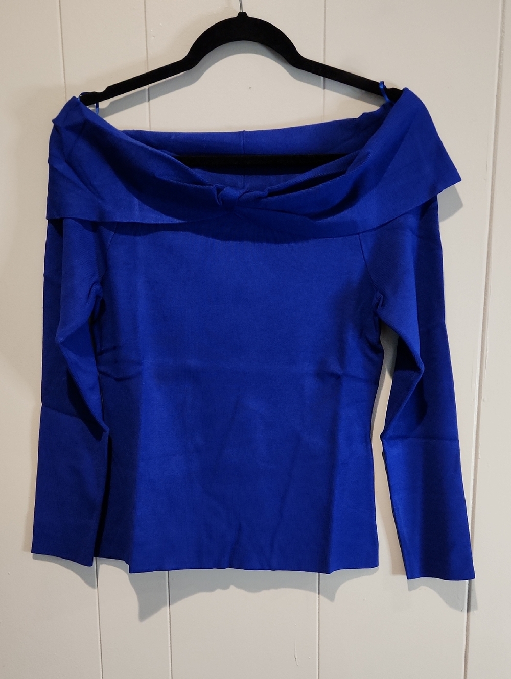 INC International Concepts Womens Off-Shoulder Top in Cobalt Blue M and L
